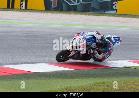 Suzuki GSX-R1000 di Voltcom Crescent Suzuki TEAM , guidato da LOWES Alex in azione durante la Superbike prove libere 4a Sessione Foto Stock