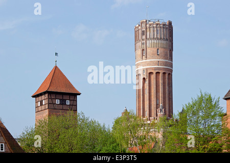 Ratsmuehle, Water Tower, Lueneburg, Bassa Sassonia, Germania Foto Stock