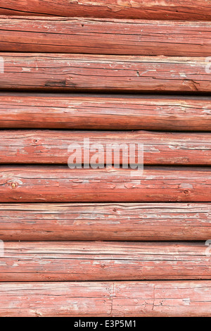 Frammento di rosso la parete in legno come sfondo Foto Stock