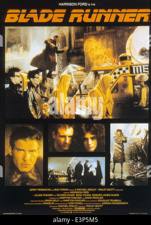 BLADE RUNNER poster per il 1982 Ladd Company/Warner Bros film con Harrison Ford e Sean Giovani Foto Stock