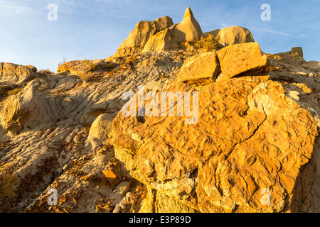 Badlands formazioni nel Parco nazionale Theodore Roosevelt, il Dakota del Nord, STATI UNITI D'AMERICA Foto Stock