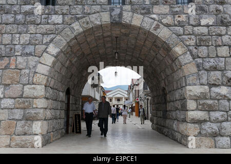 La Bosnia e Erzegovina / Visegrad / Ingresso del mini-città Andricgrad. Foto Stock