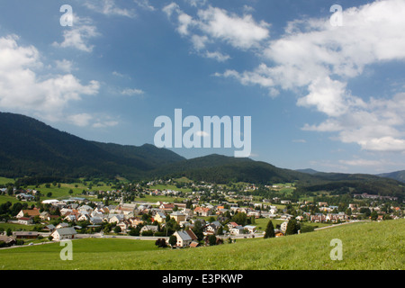 Resort Borgo di Autrans nella nazionale del Parco Naturale del Vercors, Isere, Rhone-Alpes, Francia. Foto Stock