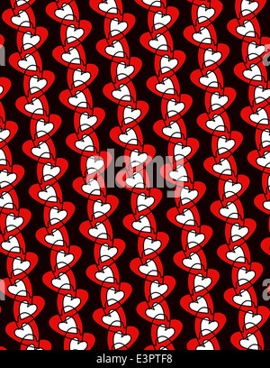 Illustrazione del cuore simmetrica carta da parati Foto Stock