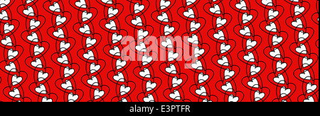 Illustrazione del cuore simmetrica carta da parati Foto Stock