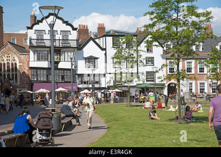 Cattedrale vicino nella città di Exeter Devon England Regno Unito Foto Stock