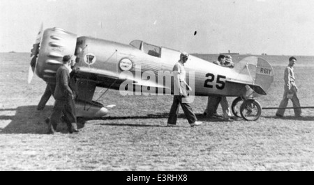 Il Wedell-Williams Model 44, motorizzato da un motore Pratt & Whitney R-1690 Hornet, fu un pilota aeronautico di spicco negli anni '1930 Il suo design elegante e il potente motore lo hanno reso un concorrente nelle gare aeree, tra cui la prestigiosa Bendix Air Race, stabilendo record e spingendo i confini della tecnologia delle corse aeree. Foto Stock