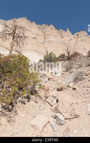 Una vista della montagna formazioni di roccia a tenda Kasha-Katuwe Rocks National Monument, Nuovo Messico, Stati Uniti d'America. Foto Stock