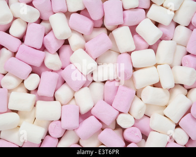 Rosa e Bianco mini marshmallows, abstract texture di sfondo Foto Stock