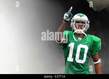 DeSean Jackson di Philadelphia Eagles al Lincoln Financial Field di Filadelfia il 2 settembre. 2010. Foto Stock