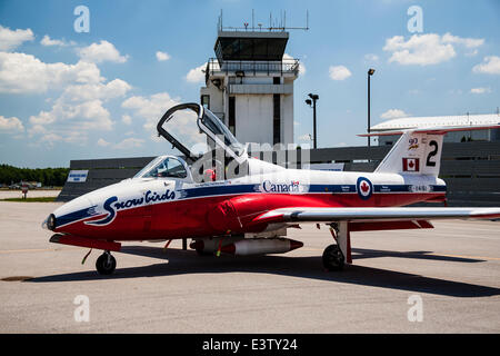 Waterloo, Ontario, Canada. Il 27 giugno, 2014. Forze canadesi Snowbirds 431 Squadrone, Giugno 28 2014 Regione di Waterloo Ontario Canada. Sesta annuale Waterloo Air Show.Regione di Waterloo International Airport. Credit: prestazioni di immagine/Alamy Live News Foto Stock