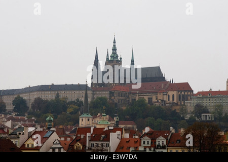 Il castello di Praga, la cattedrale di san vito, Praga, Repubblica ceca Foto Stock