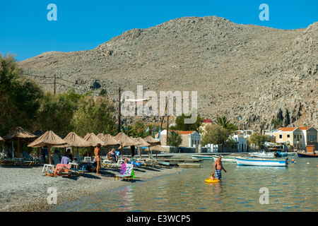 Griechenland, Symi, Bucht von Ped. Foto Stock