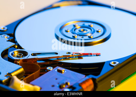 Aprire il dispositivo hdd close up Foto Stock