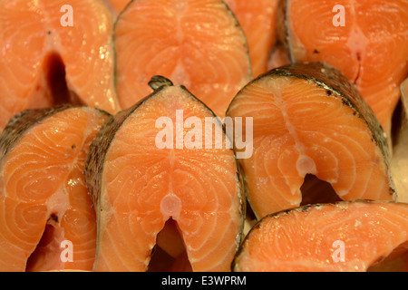 Tranci di salmone Foto Stock