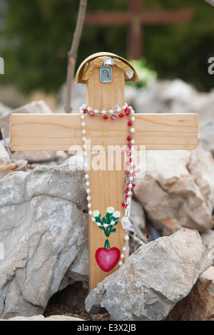 Croci votive, la croce di montagna, Medugorje, Bosnia e Erzegovina, europa Foto Stock