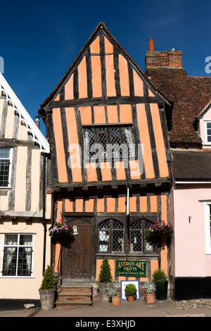 Regno Unito Inghilterra, Suffolk, Lavenham, High Street, il Crooked House Foto Stock