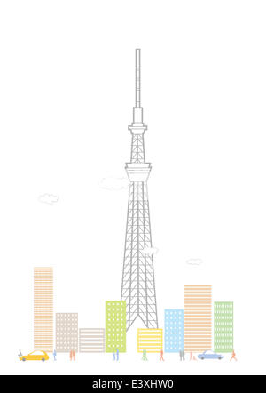 Tokyo Skytree illustrazione Foto Stock