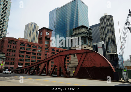 Chicago è la Salle Street ponte sul fiume di Chicago Foto Stock