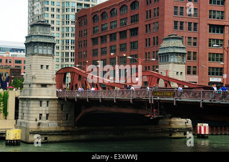 Chicago è la Salle Street ponte sul fiume di Chicago Foto Stock