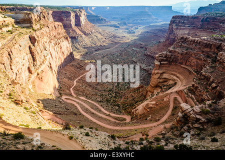 Vista aerea di formazioni rocciose, Canyonlands, Utah, Stati Uniti Foto Stock