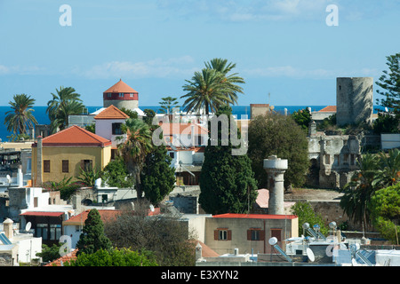 Griechenland, Rhodos-Stadt, Altstadt, Blick beim Mauerrundgang über die Stadt Foto Stock