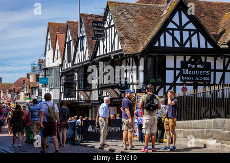 La vecchia casa di tessitori, Canterbury, Kent, Regno Unito Foto Stock