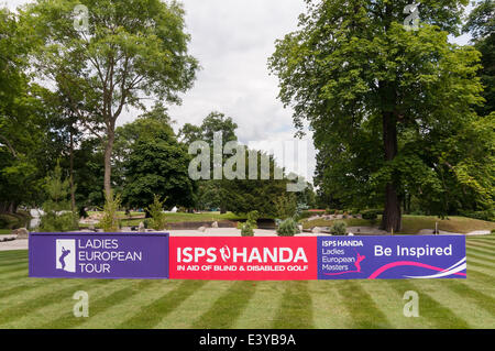 Denham, Londra, UK, 1 luglio 2014. Gli ISP HANDA Ladies European Masters 2014 - giorno di pratica presso il Buckinghamshire golf club. Un campo di 144 concorrenti in rappresentanza di 33 nazionalità con più di 300 titoli internazionali si tee fino al Ladies European Tour casa del torneo. Foto Stock