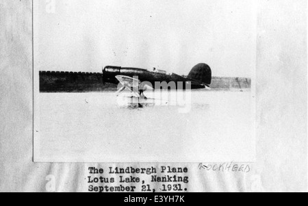 Lindbergh Lockheed a Nanchino Lotus Lake 21/09/1931 Foto Stock