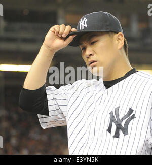 Il Bronx, NY, STATI UNITI D'AMERICA. Il 28 giugno, 2014. Masahiro Tanaka (Yankees), 28 giugno 2014 - MLB : Masahiro Tanaka dei New York Yankees durante il Major League Baseball gioco contro i Boston Red Sox allo Yankee Stadium nel Bronx, NY, STATI UNITI D'AMERICA. © AFLO/Alamy Live News Foto Stock