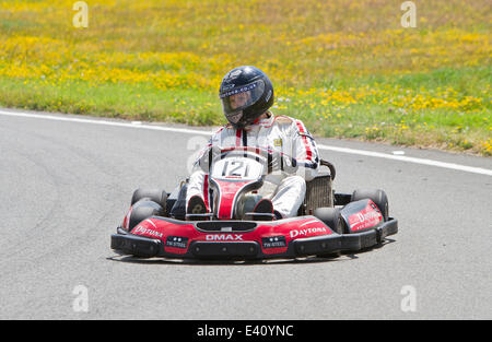 Strictly Come Dancing di Brendan Cole prendendo parte a Go-Karting al Mercedes-Benz World presso il famoso circuito di Brooklands nel Surrey, la raccolta di fondi per l'Henry Surtees Foundation. Brooklands 01.07.2014 Theodore Liasi/Alamy Live News Foto Stock