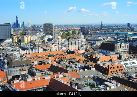 Skyline di Vienna. Vista dalla Cattedrale di Santo Stefano . Austria Foto Stock
