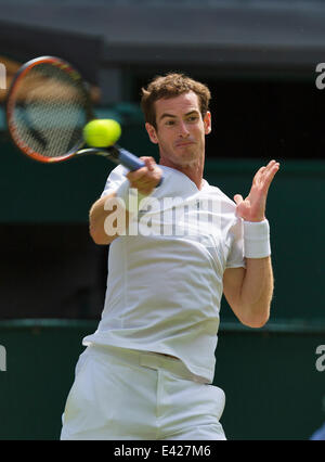 Londra, Regno Unito. 2 Luglio, 2014. Wimbledon Tennis Championships. Corrispondenza tra Grigor Dimitrov e Andy Murray. Foto: Andy Murray (GBR) Foto: Henk Koster/Tennisimages/Alamy Live News Foto Stock