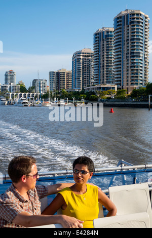 Brisbane Australia,Brisbane River,Kangaroo Point,Dockside,marina,condominium appartamenti appartamenti edificio edifici case,fronte mare,re Foto Stock