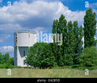 Water Tower e pioppi grande Gransden Cambridgeshire Foto Stock