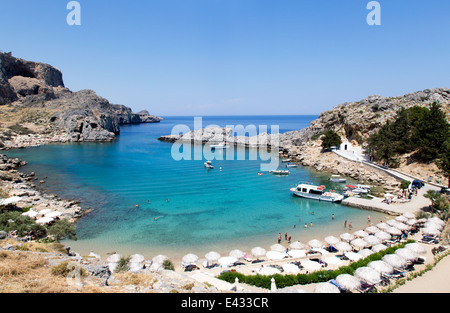 St Pauls Bay Lindos Rodi Grecia Foto Stock