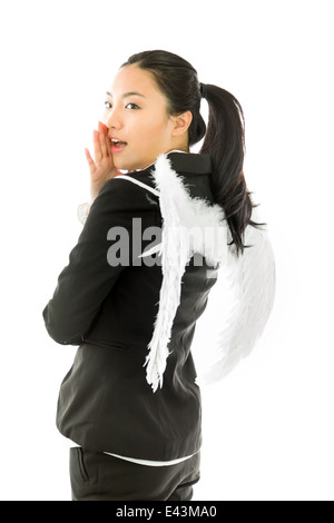 Attraente Asian giovane donna adulta in Angeli e demoni Foto Stock