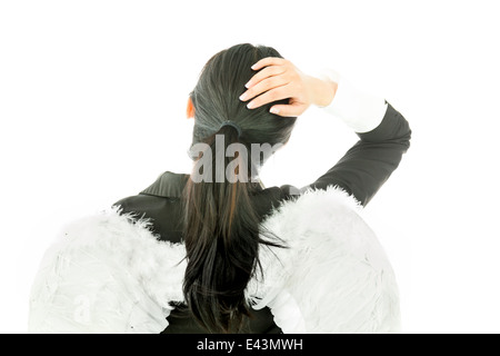 Attraente Asian giovane donna adulta in Angeli e demoni Foto Stock