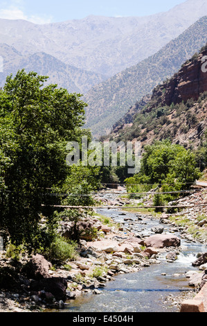 Ourika River, Ourika Valley, Atlante, Marocco Foto Stock