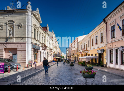 Olha Kobylianska Street, l'area pedonale in Chernivtsi, Bukovina Regione, Ucraina Foto Stock