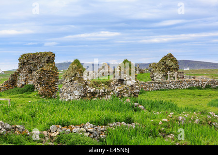 Cappella Howmore rovine e sepoltura. South Uist, Ebridi Esterne, Western Isles, Scozia, Regno Unito, Gran Bretagna Foto Stock