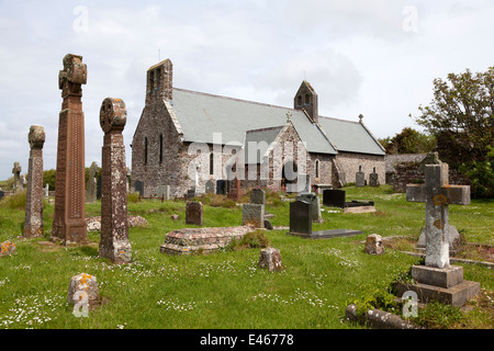 Santa Brigida la chiesa e cimitero, St Brides, Pembrokeshire Foto Stock