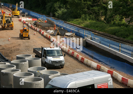 Costruzione del treno Pye Corner finanziato dal governo Stazione sulla linea della Valle di Ebbw vale in città Di Newport South Wales GB UK 2014 Foto Stock