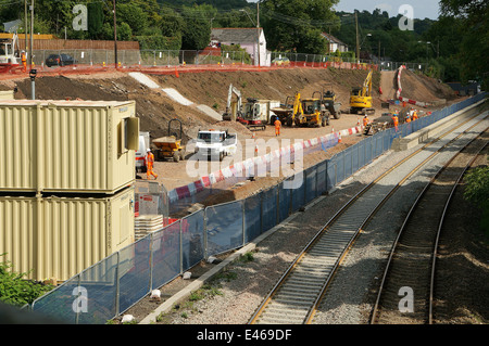 Costruzione del treno Pye Corner finanziato dal governo Stazione sulla linea della Valle di Ebbw vale in città Di Newport South Wales GB UK 2014 Foto Stock