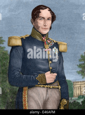 Leopoldo I (1790-1865). Il re del Belgio (1831-1865). Incisione in Storia Universale, 1885. Colorati. Foto Stock