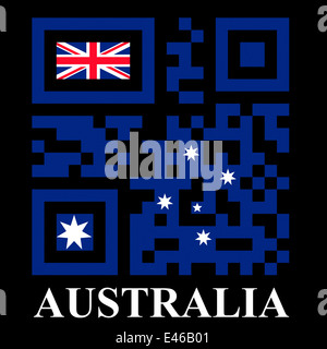 In Australia il codice QR bandiera, vettore Foto Stock