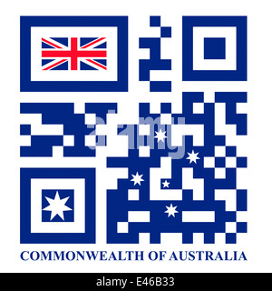 In Australia il codice QR bandiera, vettore Foto Stock