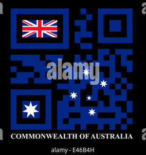 In Australia il codice QR bandiera, vettore Foto Stock