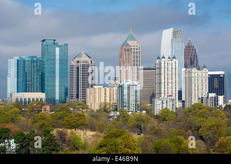 Midtown Skyline da Piedmont Park, Atlanta, Georgia, Stati Uniti d'America Foto Stock