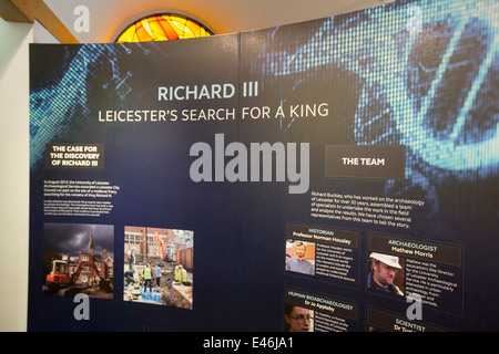 La mostra del ritrovamento del re Richard il terzo che è stato scoperto e scavato da archeologi di Leicester, Regno Unito. Foto Stock